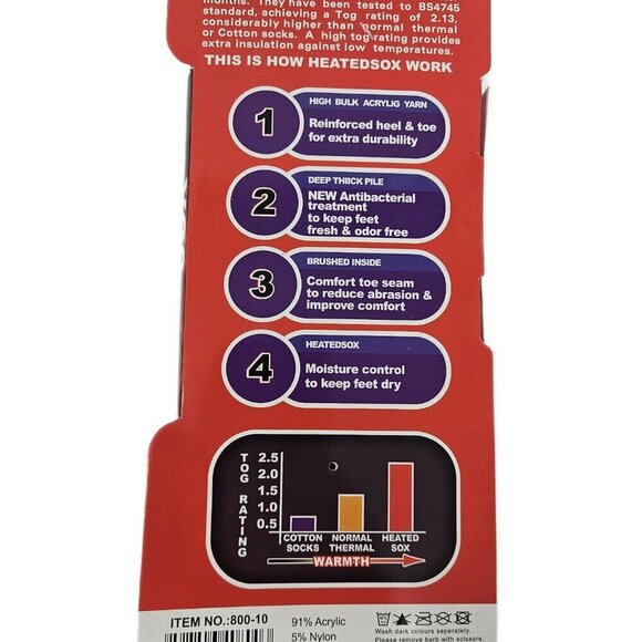 Men’s Heated Winter Socks, 3-Pack – Ultra-Warm, Cozy  Cold Winter Weather, NEW - Picture 2 of 3